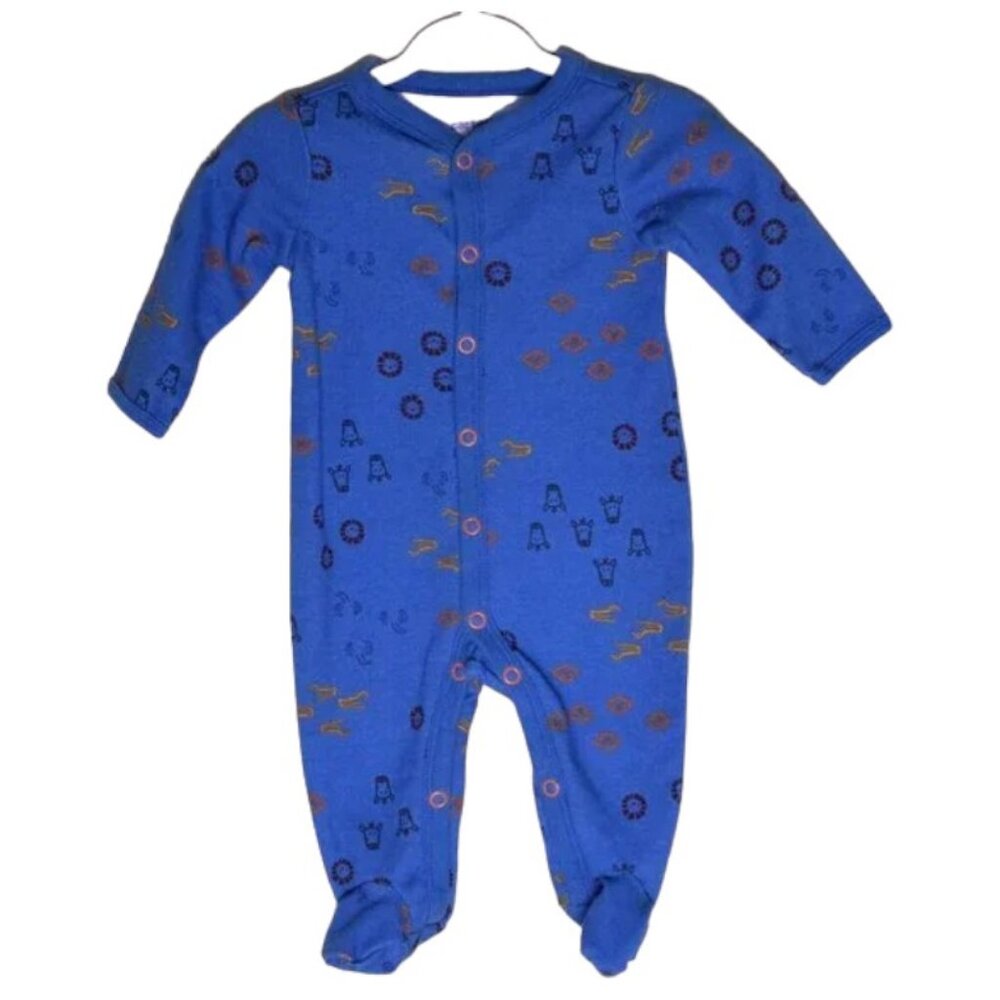 *NWOT* Carter's Blue Safari Animal Snap-Up Sleep & Play Bodysuit - Size 3 Months